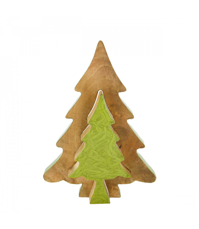 Sapin de Noël en bois vert | Largeur 23 centimètres | Profondeur 2,5 centimètres | Hauteur 31 centimètres | À commander par 8 pièces