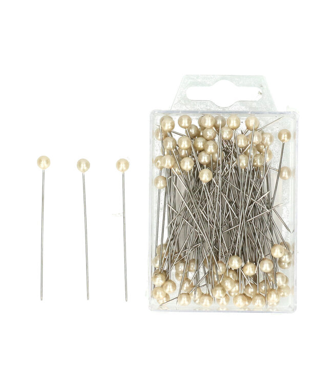 Champagne-coloured pearl pins | Diameter 6 millimetres | Length 65 millimetres | Available to order per 100 pins