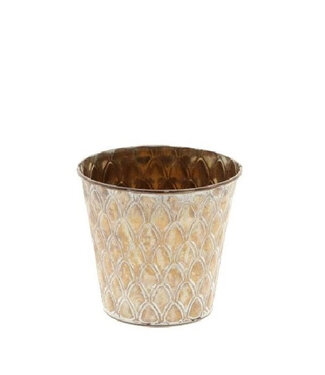 4A Pot de fleurs en zinc couleur cuivre Peacock | Diamètre 13 centimètres | Hauteur 12 centimètres | Par 12 pièces