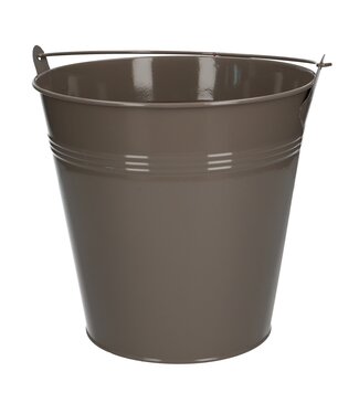 4A Seau en zinc couleur sable Cache-pot Pot de fleurs | Diamètre 20 centimètres | Hauteur 18,5 centimètres | Par lot de 5 pièces