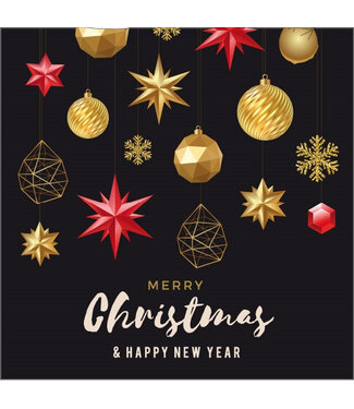 4A Black Card "Christmas" | Length 7 centimetres | Width 7 centimetres | Per 20 pieces