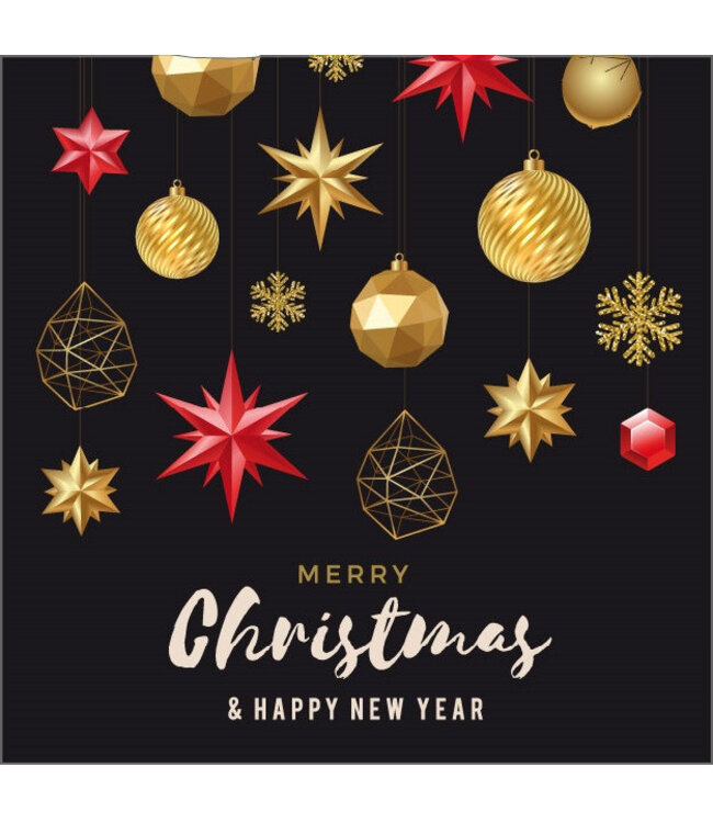 Black Card “Christmas” | Length 7 centimetres | Width 7 centimetres | Available to order in sets of 20