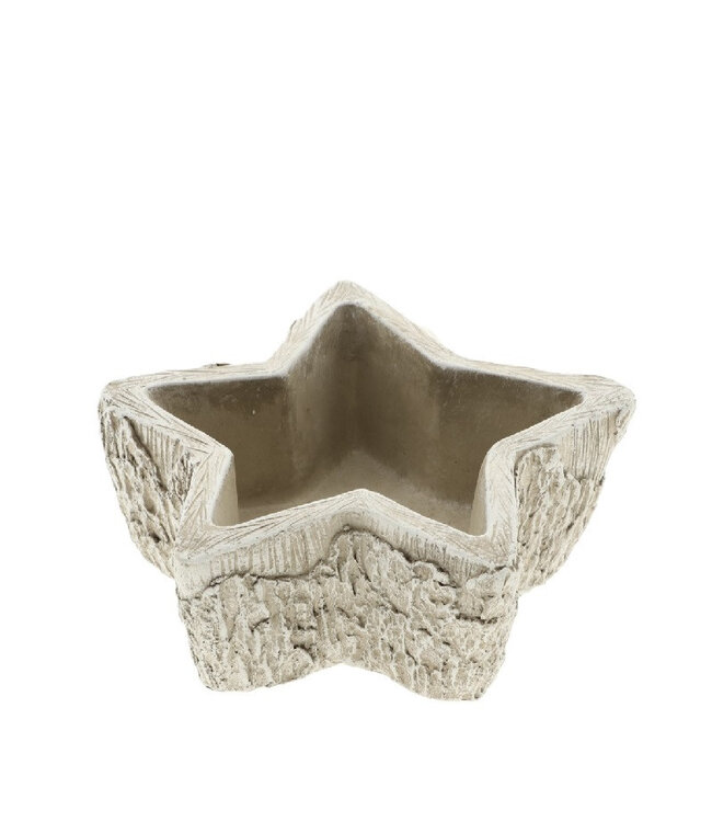 Pot de fleurs gris en étoile | Dimensions 15 x 15 x 7 centimètres | Commande par lot de 6 pièces
