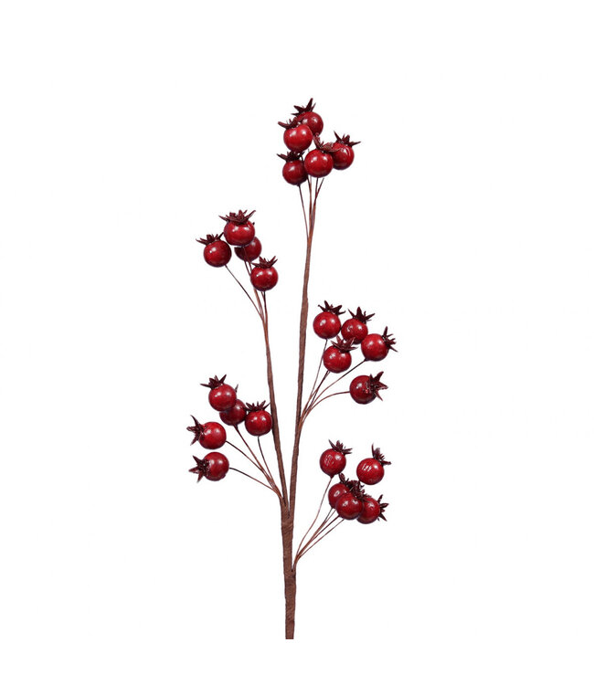 Dark Red Branch with Berries | Length 46 centimetres | Available to order in sets of 3