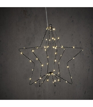4A Black LED Star | Diameter 30 centimetres | 60 lights | Per piece