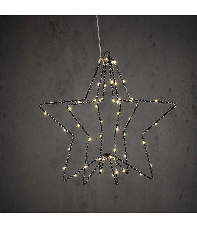 Étoile LED Noire | Diamètre 30 centimètres | 60 lampes | À l'unité disponible