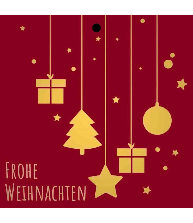 Carte Rouge "Weihnachten" | Longueur 7 centimètres | Largeur 7 centimètres | À commander par 20 pièces