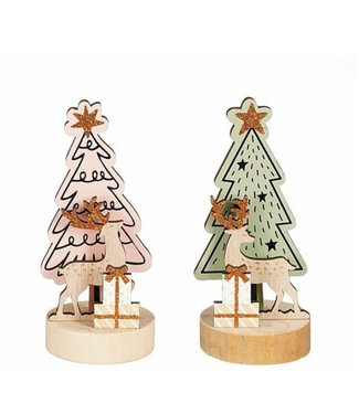4A Décoration de sapin de Noël couleurs mélangées | Diamètre 10 centimètres | Hauteur 17 centimètres | Par 12 pièces