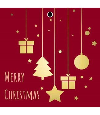 4A Carte Rouge “JoyeuxNoël” | Longueur 7 centimètres | Largeur 7 centimètres | Par 20 pièces