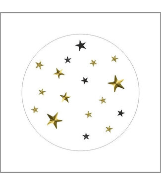 4A Autocollant blanc naturel avec étoiles | Diamètre 39 millimètres | Par 500 pièces