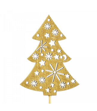 4A Goldfarbener Weihnachtsbaum-Stecker | Länge 20 Zentimeter | Durchmesser Weihnachtsbaum 7 Zentimeter | Pro 12 Stück