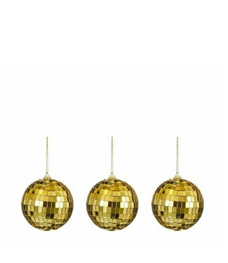 4A Boule de Noël Miroir Doré | Diamètre 80 millimètres | Par 3 pièces