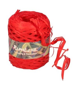 4A Ruban en raphia rouge | Largeur 13 millimètres | Longueur 200 mètres | Par pièce