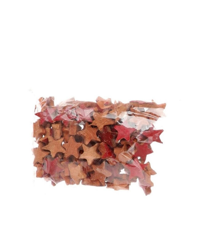 Étoile rouge en fibre de coco | Diamètre 4,5 centimètres | Disponible par lot de 100 pièces