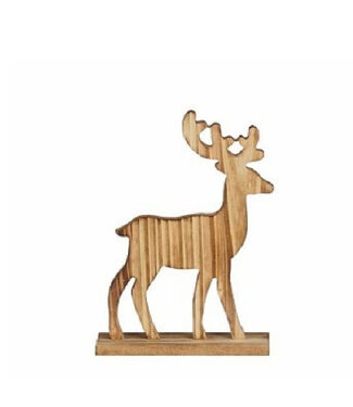 4A Naturel bois Cerf déco | Largeur 15 centimètres | Profondeur 5 centimètres | Hauteur 20 centimètres | Par 12 pièces