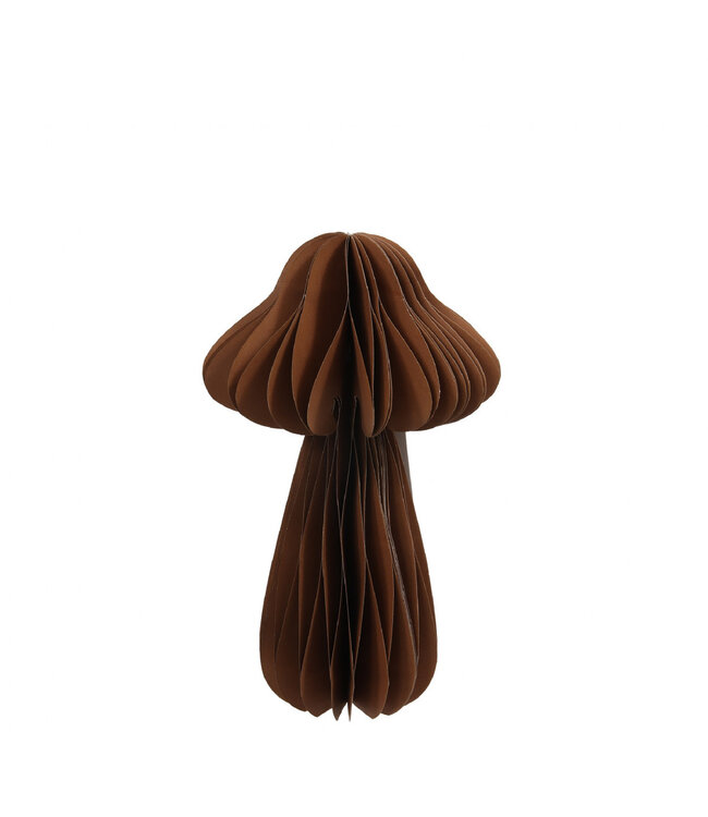 Champignon en papier brun Déco | Longueur 12 centimètres | Largeur 20 centimètres | À l'unité