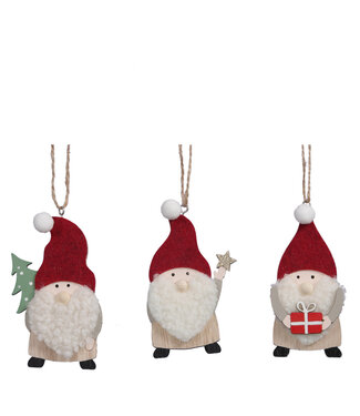 4A Père Noël rouge suspendu | Hauteur 10,5 centimètres | Par 6 pièces