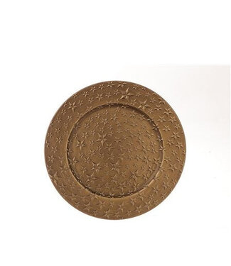 4A Gold-coloured melamine Plate with star | Size 33 x 2 centimetres | Per 12 pieces