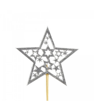 4A Silver Star Pick | Length 20 centimetres | Star diameter 6 centimetres | Per 12 pieces