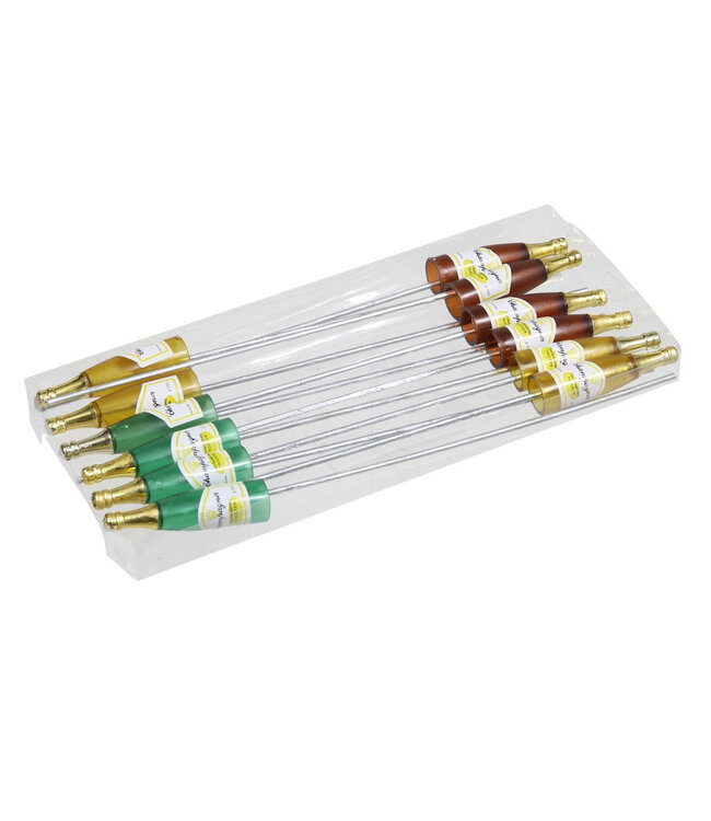 Bouteille de champagne avec couleurs mélangées | Longueur 27 centimètres | Diamètre 7,5 centimètres | Commande par 10 pièces