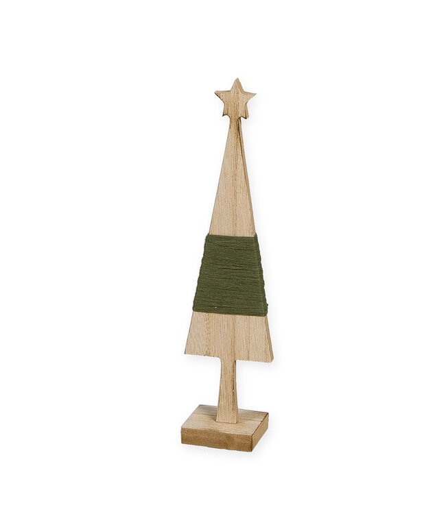 Kerst Boom hout rope d06*25cm ( x 4 )