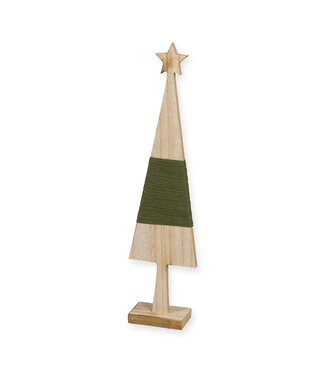 4A Kerst Boom hout rope d08*35cm ( x 4 )
