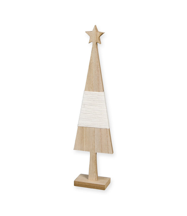 Kerst Boom hout rope d08*35cm ( x 4 )