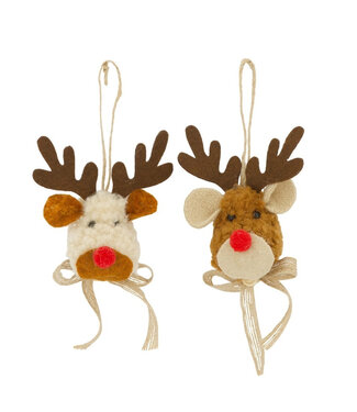 4A Kerst Hanger rendier 9*6*16cm ( x 12 )