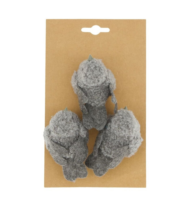 Herfst Deco vogel 8.5*5*4cm ( x 3 )