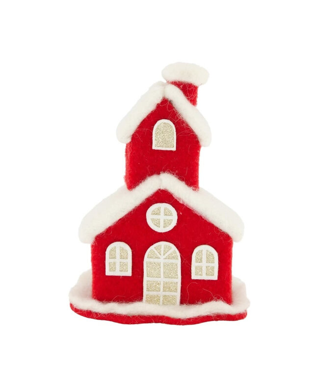 Kerst Deco kerst kerk 14*9*17cm ( x 6 )