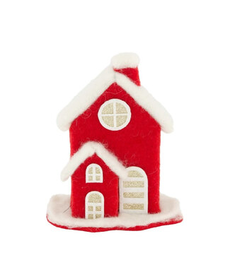 4A Kerst Deco kerst huis 14*8*17cm ( x 6 )