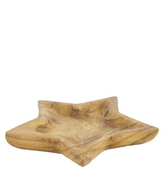 4A Kerst Tray ster Paulownia d26*4cm ( x 1 )