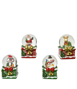 4A Kerst Deco sneeuwbol 6.5cm ( x 12 )