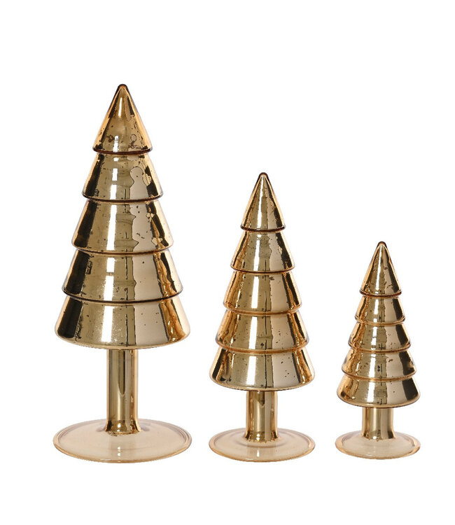 Kerst Boom glas S/3 d08*21cm ( x 1 )