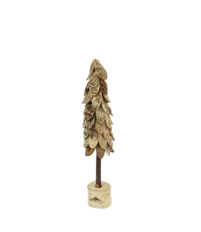 Kerst naturel Boom berk 30cm ( x 6 )
