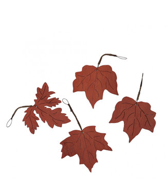 4A Herfst Hanger blad hout 8*8cm ( x 4 )
