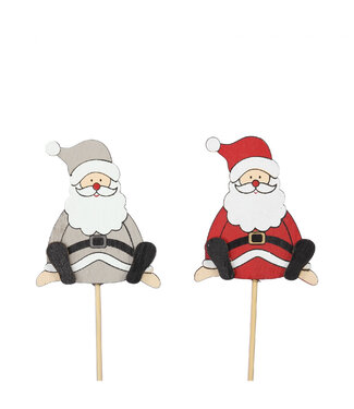 4A Kerst bijsteker 20cm Kerstman 6cm ( x 12 )