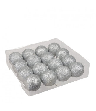 4A Kerstbal Bal kunststof spark.60mm x16 ( x 1 )