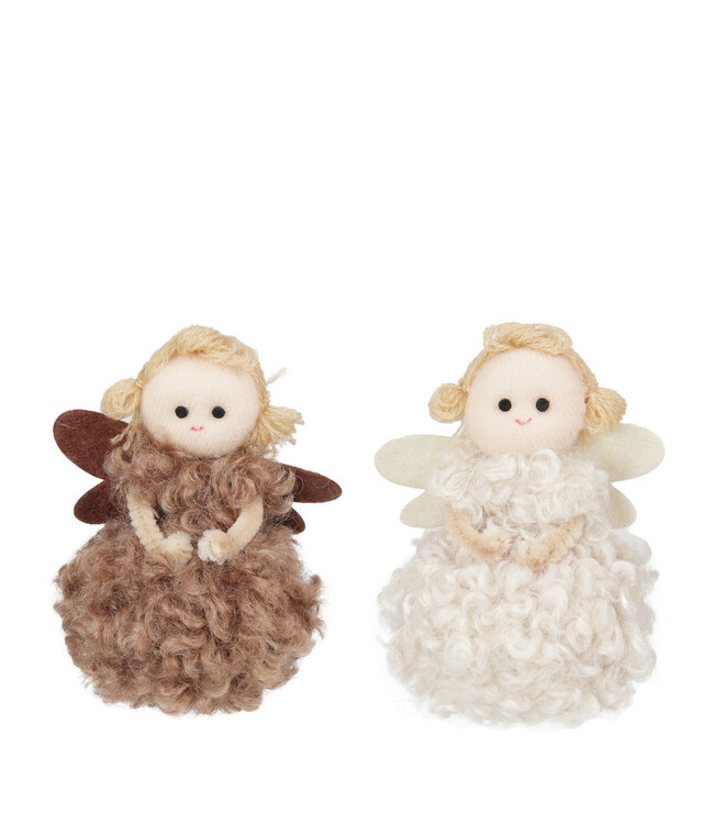 Kerst Deco engel 7.5*9cm ass. ( x 2 )