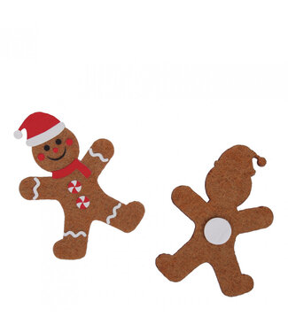 4A Kerst Sticker peperkoek pop 6cm x12 ( x 1 )