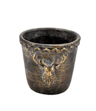 4A Kerst Keramiek Rendier pot d17*16cm ( x 3 )