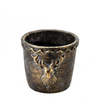 4A Kerst Keramiek Rendier pot d15*14cm ( x 4 )