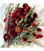 Bouquet of dried flowers Zoeij | Height ± 60 centimetres | With red, dark pink and natural dried flowers | Available to order per bunch