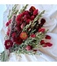 Bouquet of dried flowers Zoeij | Height ± 60 centimetres | With red, dark pink and natural dried flowers | Available to order per bunch