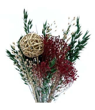 LDD Bouquet of dried flowers Elora | Height ± 40 centimetres | With red, gold-coloured and green dried flowers | Per bunch