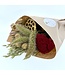Boeket droogbloemen Nathalie | Hoogte ± 40 centimeter | Met rode, goudkleurige en naturel groene droogbloemen | Per bos te bestellen