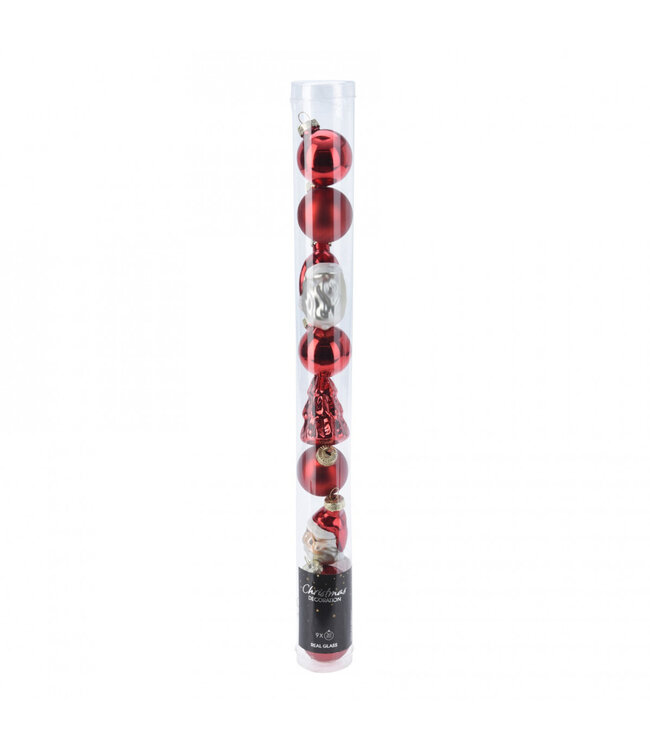 Kerstbal Bal deco  30mm x9 ass. ( x 1 )
