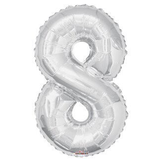 4A Party! Balloon Number 8 | Colour: Silver | Height: 85 centimetres | Per balloon