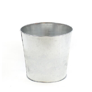 4A Zinc Flower Pot Plant Pot | Colour: Silver | Diameter 20.5 centimetres | Height 19 centimetres | Set of 8 flower pots