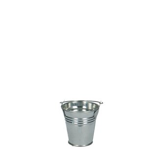 4A Zinc Bucket Flowerpot Plant Pot | Colour: Silver | Diameter 6 centimetres | Height 6 centimetres | Per 10 buckets